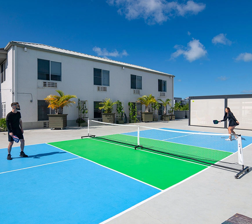 Couple Enjoying a Game of Pickleball
